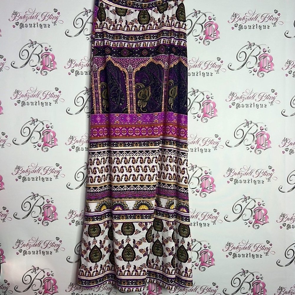 Lily star skirt bohemian long maxi skirt purple pink yellow gold white Bollywood